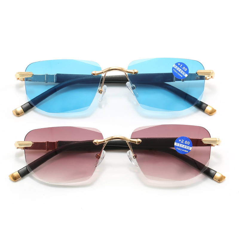 Čitačke naočale bez okvira - anti-plavo svjetlo, četvrtasti okvir, vintage retro stil, izdanje ljeto 2025