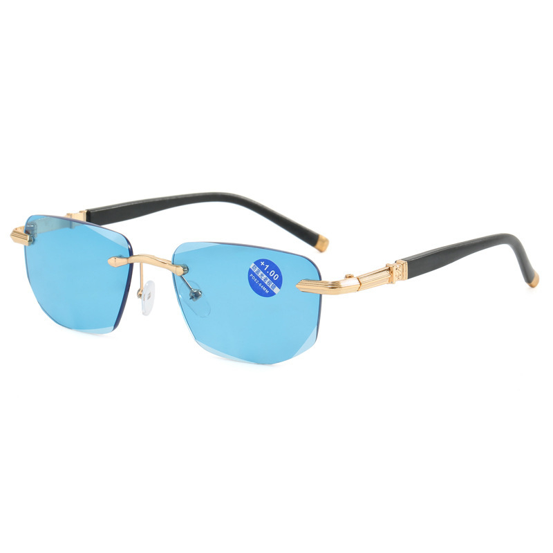 Čitačke naočale bez okvira - anti-plavo svjetlo, četvrtasti okvir, vintage retro stil, izdanje ljeto 2025