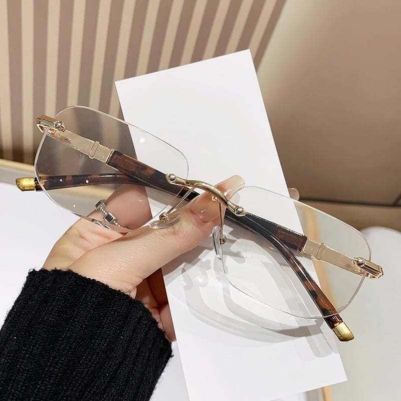 Čitačke naočale bez okvira - anti-plavo svjetlo, četvrtasti okvir, vintage retro stil, izdanje ljeto 2025