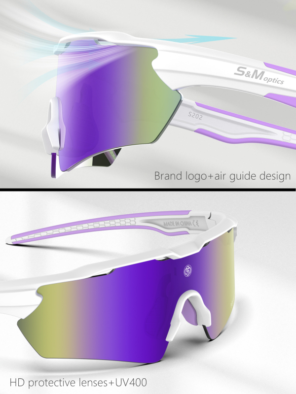 S202 dviračių akiniai – TR medžiaga, sportiniai, vėjo atsparūs, suderinami su dioptrijomis