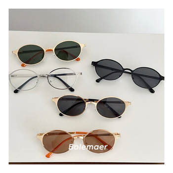 Dječje sunčane naočale s okruglim okvirom, netpolarizirane PC leće, pun okvir metal-plastika, pogodné za putovanja, vožnju, modu i nastupe, ljeto 2025