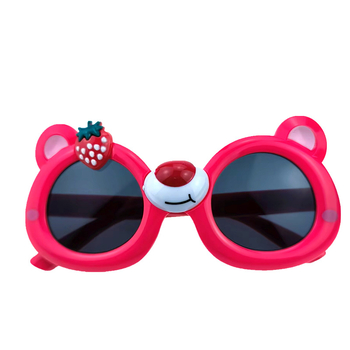 Gyerek napszemüveg Strawberry Bear Cartoon - UV380, teljes PC keret, poligon forma