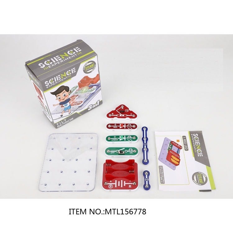 Set de blocuri electronice de construcție cu lumini, giroscop spațial și experimente educaționale