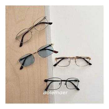 Dječje sunčane naočale: korejski retro kvadratni metalni okvir, u punom okviru, plastične leće, UV zaštita kategorija 2, ljeto 2025