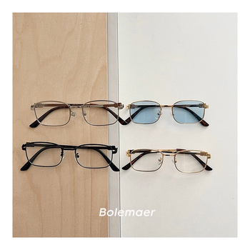 Dječje sunčane naočale: korejski retro kvadratni metalni okvir, u punom okviru, plastične leće, UV zaštita kategorija 2, ljeto 2025