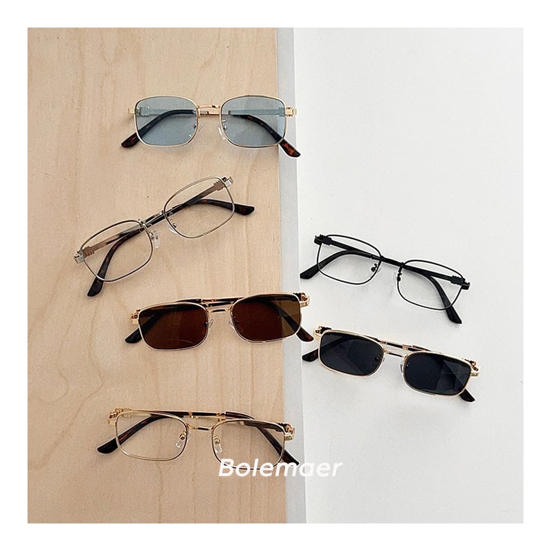 Dječje sunčane naočale: korejski retro kvadratni metalni okvir, u punom okviru, plastične leće, UV zaštita kategorija 2, ljeto 2025