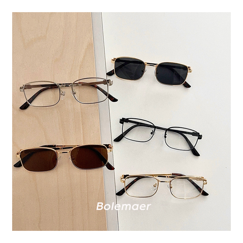 Dječje sunčane naočale: korejski retro kvadratni metalni okvir, u punom okviru, plastične leće, UV zaštita kategorija 2, ljeto 2025