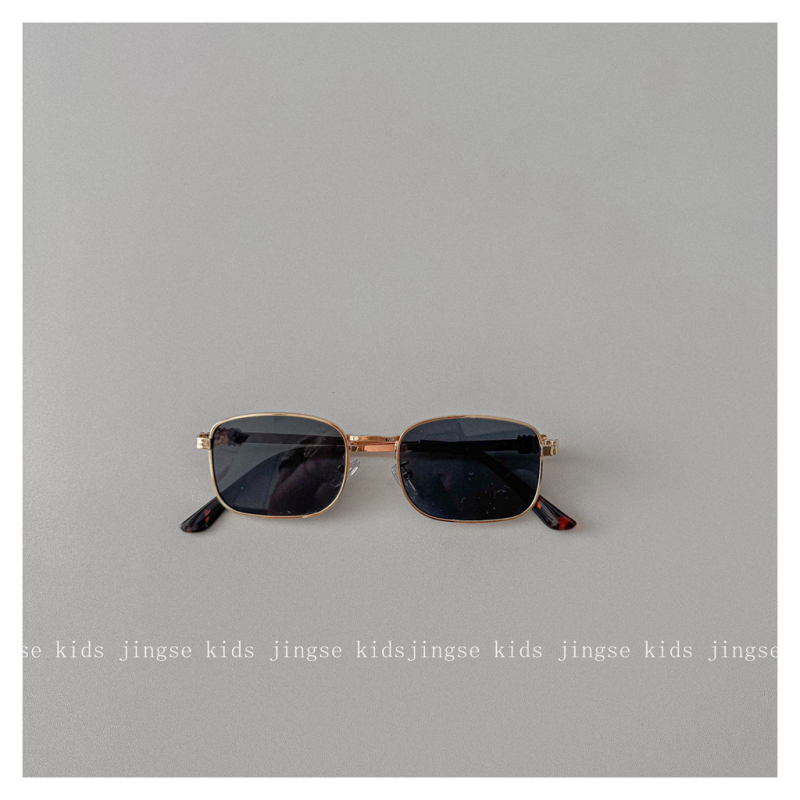 Dječje sunčane naočale s korejskim retro dizajnom, kvadratni metalni okvir, UV400 PC leće, puni okvir, zaštita od sunca za putovanja