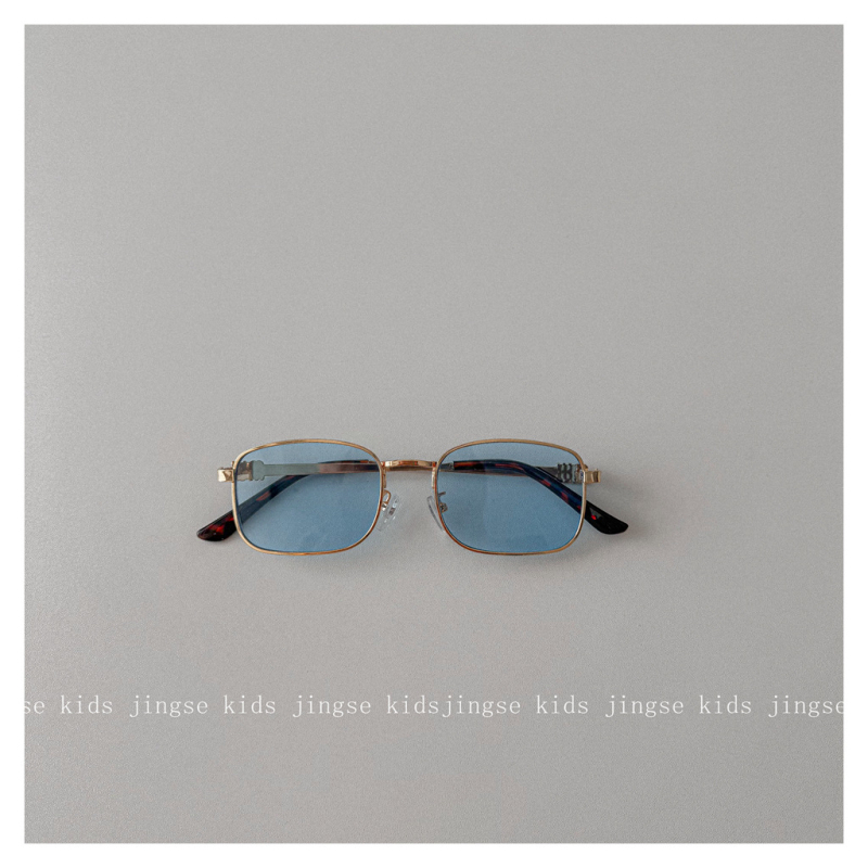 Dječje sunčane naočale s korejskim retro dizajnom, kvadratni metalni okvir, UV400 PC leće, puni okvir, zaštita od sunca za putovanja
