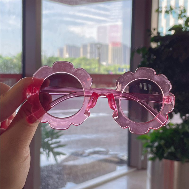 Dječje sunčane naočale s okruglim okvirom i cvjetnim dizajnom, UV400 zaštita, nepolarizirane, okvir od PC-a, leće od smole