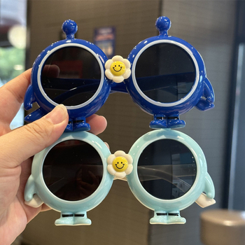 Dječje kružne sunčane naočale s crtić stilom, UV400, potpuno okviro, leće od smole, okvir PC, nepolarizirane, za djevojčice