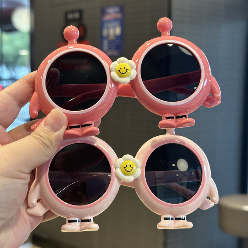 Dječje kružne sunčane naočale s crtić stilom, UV400, potpuno okviro, leće od smole, okvir PC, nepolarizirane, za djevojčice