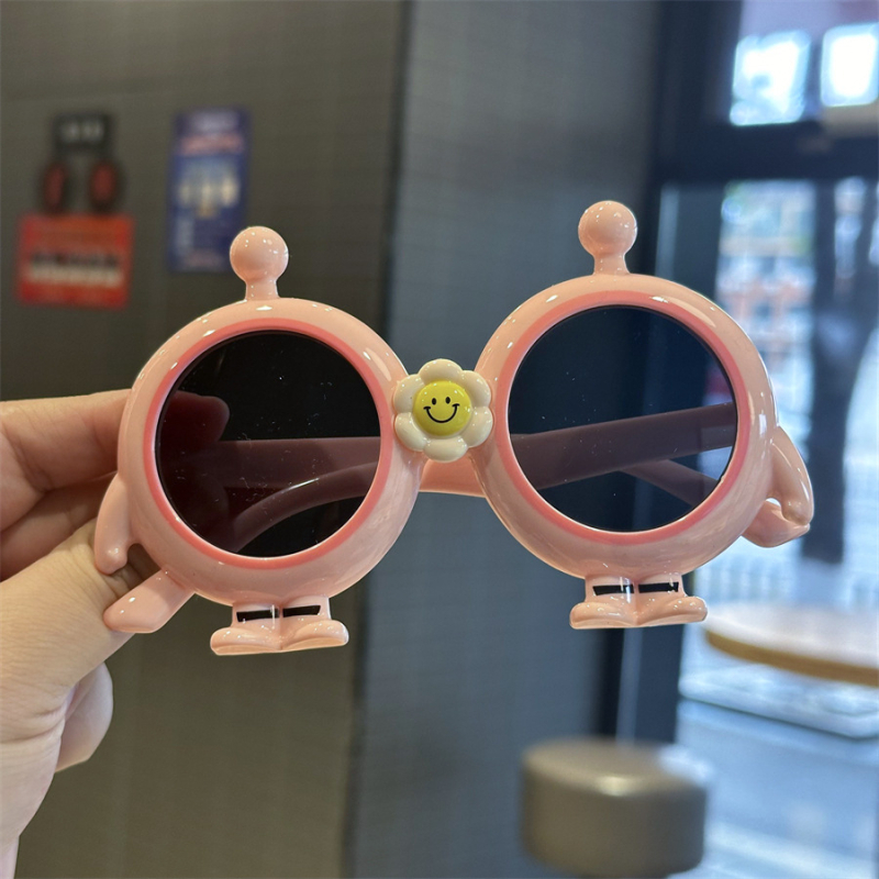 Dječje kružne sunčane naočale s crtić stilom, UV400, potpuno okviro, leće od smole, okvir PC, nepolarizirane, za djevojčice