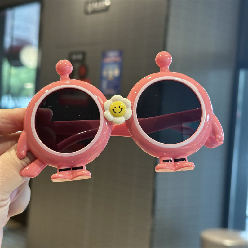 Dječje kružne sunčane naočale s crtić stilom, UV400, potpuno okviro, leće od smole, okvir PC, nepolarizirane, za djevojčice