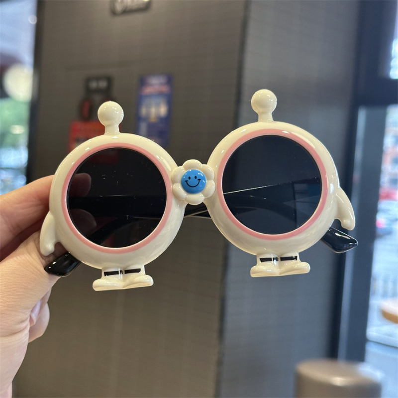 Dječje kružne sunčane naočale s crtić stilom, UV400, potpuno okviro, leće od smole, okvir PC, nepolarizirane, za djevojčice