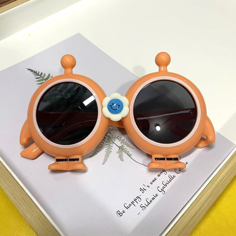 Dječje kružne sunčane naočale s crtić stilom, UV400, potpuno okviro, leće od smole, okvir PC, nepolarizirane, za djevojčice