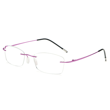 Ochelari de lectură, fără ramă, construcție metalică, lentile PC, anti-lumină albastră, model 8025