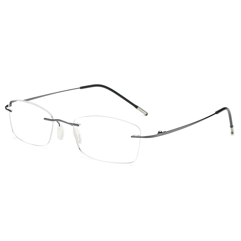 Ochelari de lectură, fără ramă, construcție metalică, lentile PC, anti-lumină albastră, model 8025