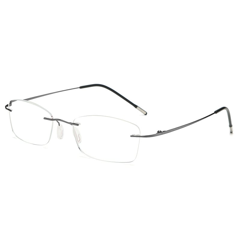 Ochelari de lectură, fără ramă, construcție metalică, lentile PC, anti-lumină albastră, model 8025