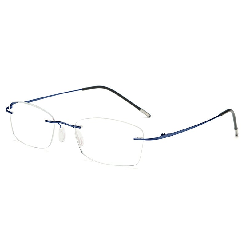 Ochelari de lectură, fără ramă, construcție metalică, lentile PC, anti-lumină albastră, model 8025