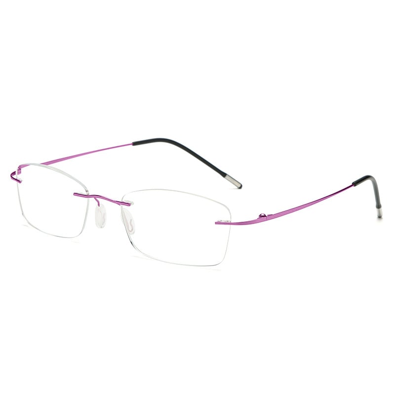 Ochelari de lectură, fără ramă, construcție metalică, lentile PC, anti-lumină albastră, model 8025