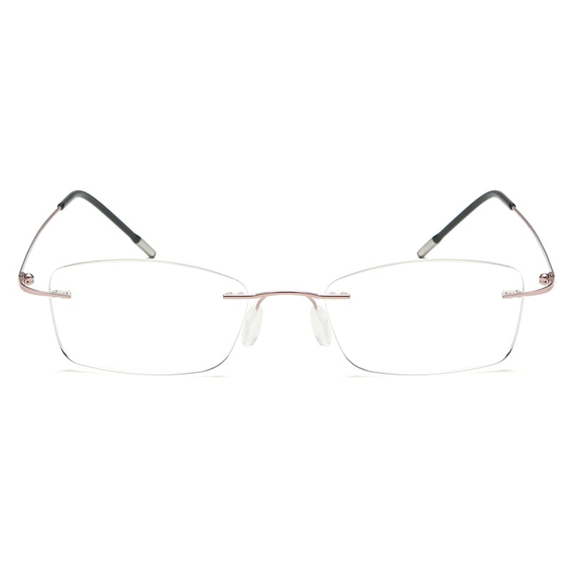 Ochelari de lectură, fără ramă, construcție metalică, lentile PC, anti-lumină albastră, model 8025