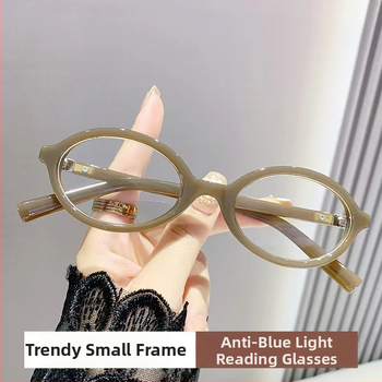Ochelari de lectură cu protecție împotriva luminii albastre, ramă rotundă, lentile și ramă din PC, construcție cu ramă completă, suport pentru vedere la aproape, adulți, stil elegant