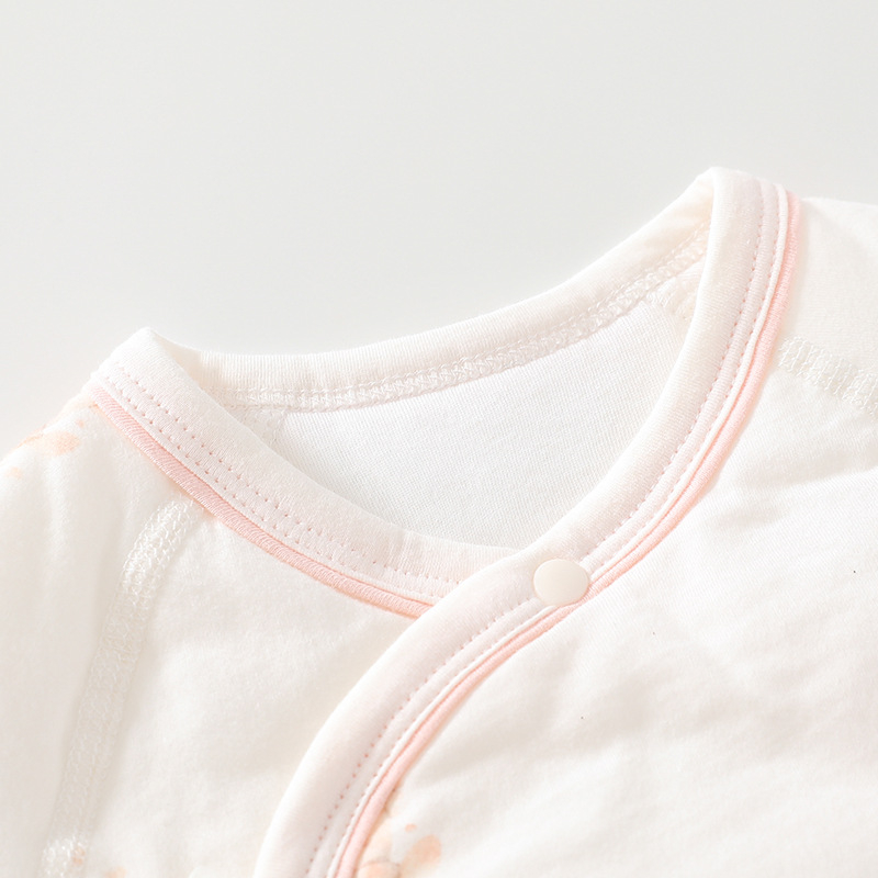 Novorođeni romper s leptirima, 100% pamuk, dugi rukavi, otvaranje na jedan gumb