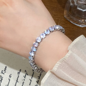 Bakrena narukvica s dijamantima, geometrijski jednoslojni dizajn, Ins stil, palladijev premaz, za žene