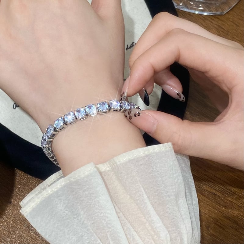 Bakrena narukvica s dijamantima, geometrijski jednoslojni dizajn, Ins stil, palladijev premaz, za žene