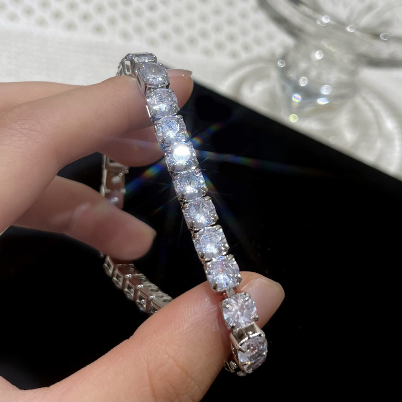 Bakrena narukvica s dijamantima, geometrijski jednoslojni dizajn, Ins stil, palladijev premaz, za žene