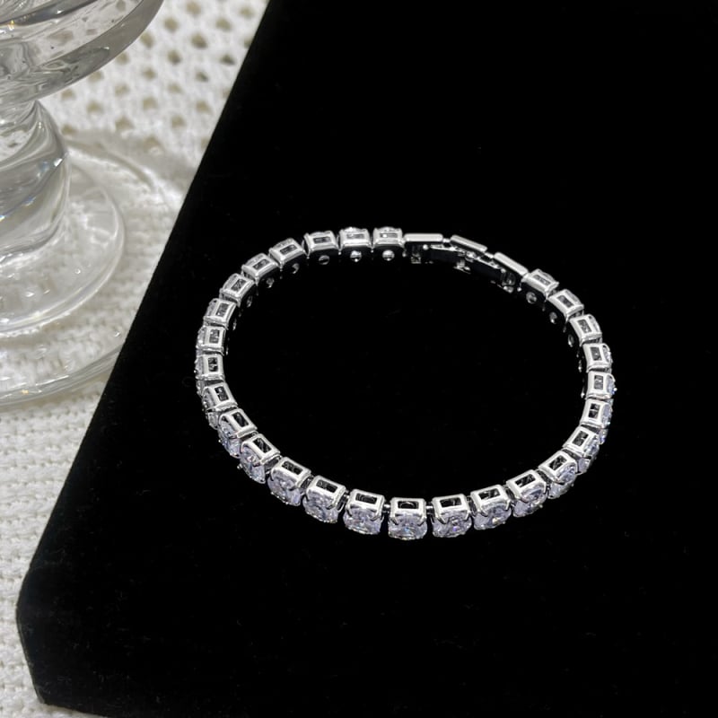 Bakrena narukvica s dijamantima, geometrijski jednoslojni dizajn, Ins stil, palladijev premaz, za žene