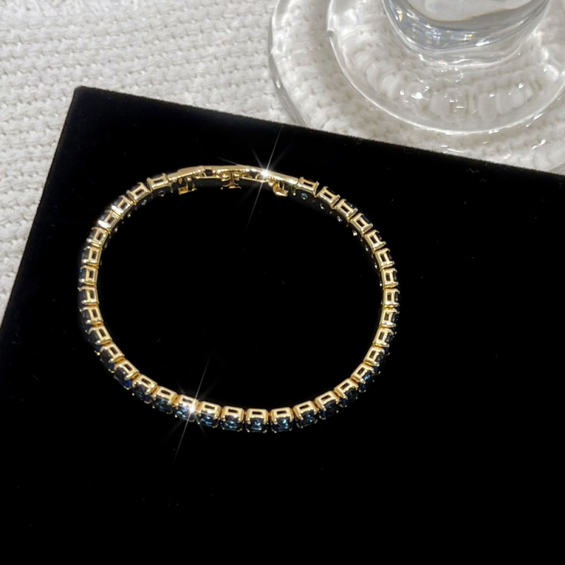 Bakrena narukvica s dijamantima, geometrijski jednoslojni dizajn, Ins stil, palladijev premaz, za žene