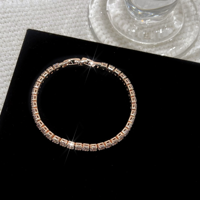 Bakrena narukvica s dijamantima, geometrijski jednoslojni dizajn, Ins stil, palladijev premaz, za žene