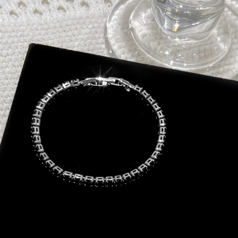 Bakrena narukvica s dijamantima, geometrijski jednoslojni dizajn, Ins stil, palladijev premaz, za žene