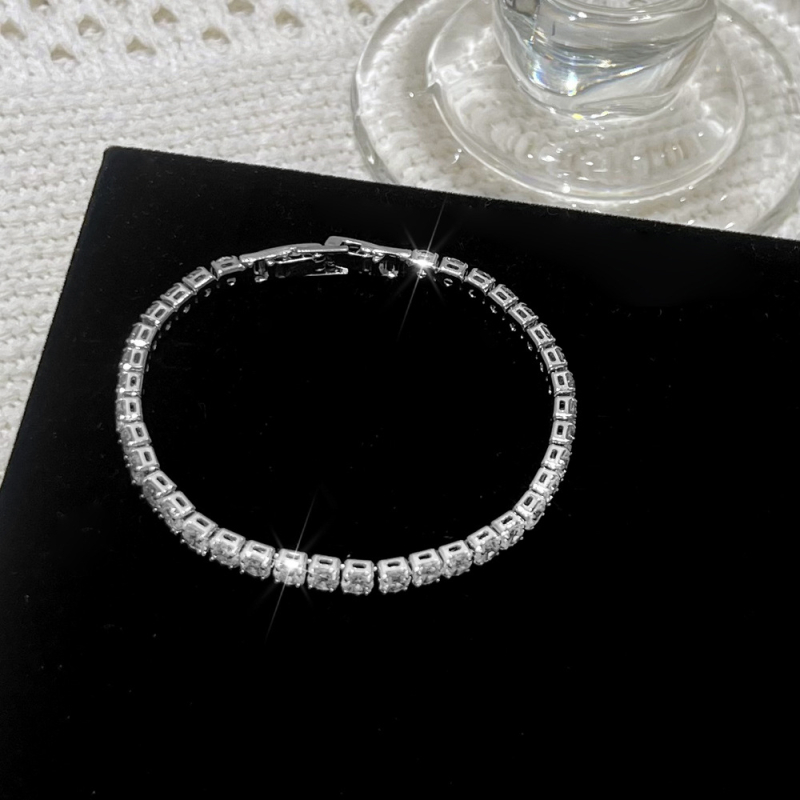 Bakrena narukvica s dijamantima, geometrijski jednoslojni dizajn, Ins stil, palladijev premaz, za žene