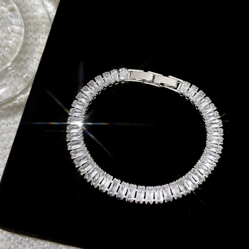 Bakrena narukvica s dijamantima, geometrijski jednoslojni dizajn, Ins stil, palladijev premaz, za žene