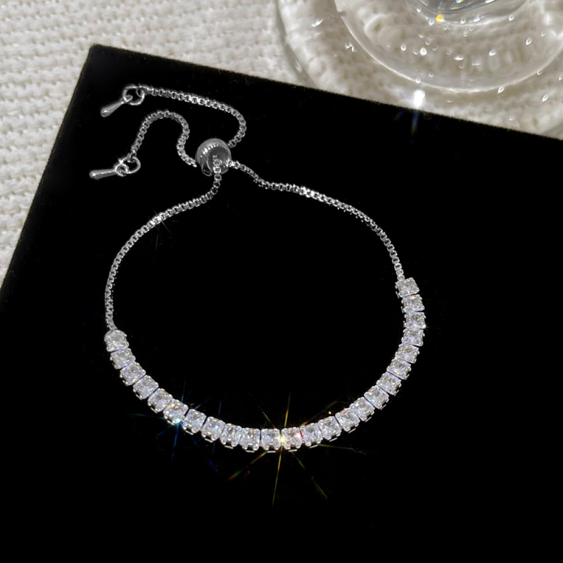 Bakrena narukvica s dijamantima, geometrijski jednoslojni dizajn, Ins stil, palladijev premaz, za žene