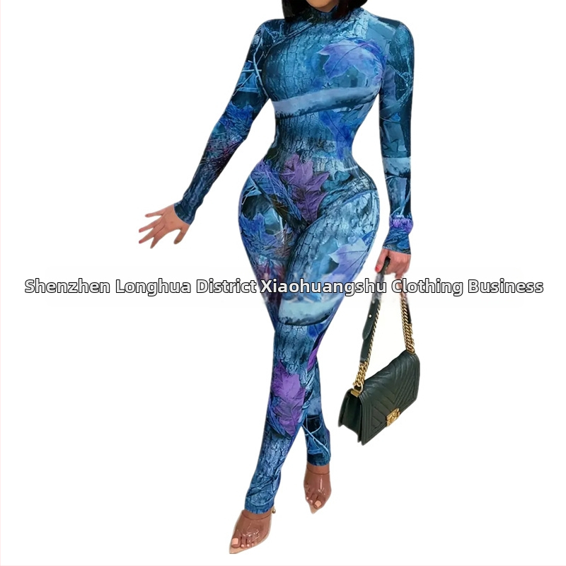 Garās piedurknes 3D drukāts kombinezons, ielu hipster stilam, piena zīda poliestera audums, stingras bikses