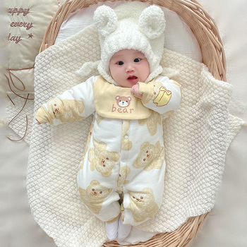 Zīdaiņu kombinezons, bieza kordurojas auduma ar lapsu kažokādas pamatni, garās piedurknes