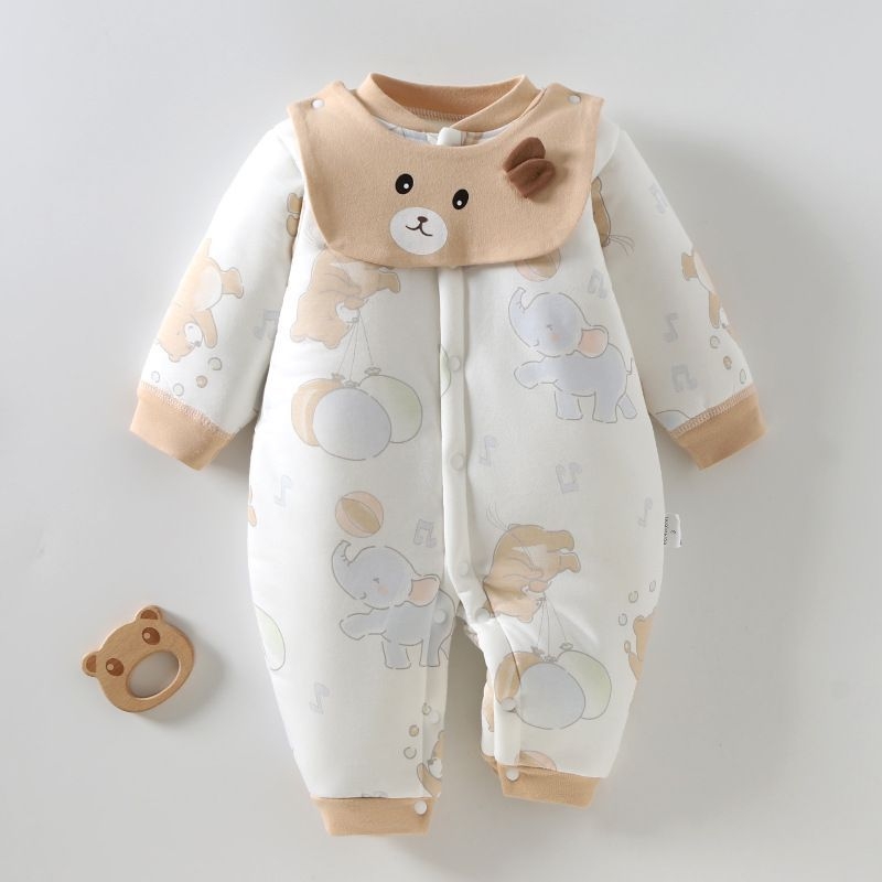 Zīdaiņu kombinezons, bieza kordurojas auduma ar lapsu kažokādas pamatni, garās piedurknes