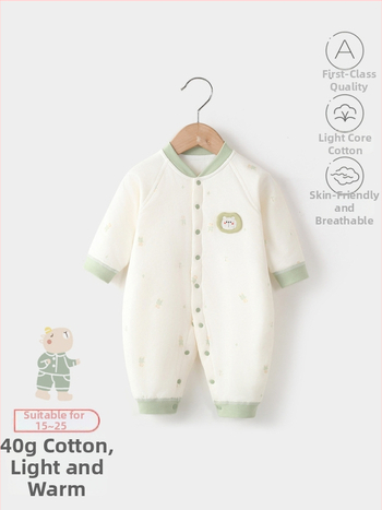 Bērnu kombinezons, 100% kokvilna, biezināts, garas piedurknes, bez kapuces, 1–3 gadi