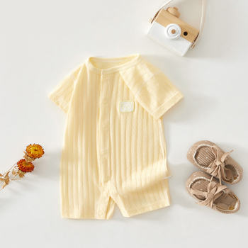 Zīdaiņu kombinezons ar īsām piedurknēm no kokvilnas džakarda auduma, vasara, zīdainis, universāls