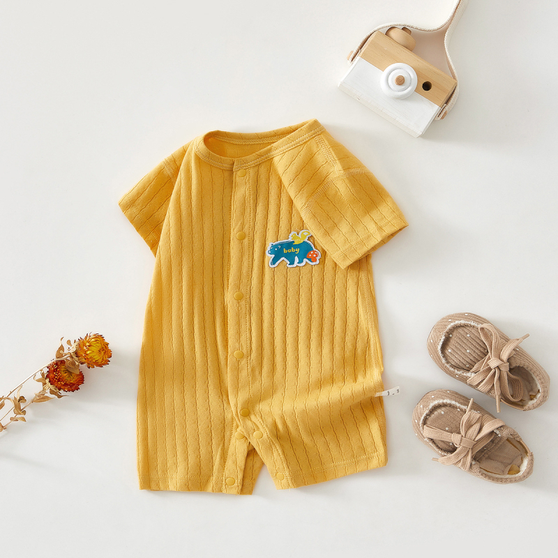 Zīdaiņu kombinezons ar īsām piedurknēm no kokvilnas džakarda auduma, vasara, zīdainis, universāls