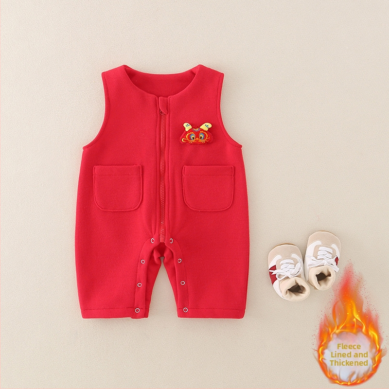 Zīdaiņa bez piedurknēm romper ar siksnām – kokvilnas maisījums, universāls, rāvējslēdzējs, piemērots 0–12 mēnešiem