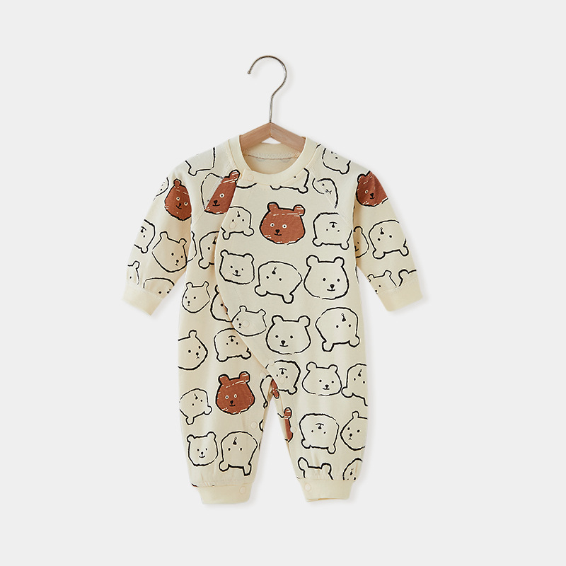 Zīdaiņu kombinezons ar garām piedurknēm no 100% kokvilnas, 0-12 mēnešiem, unisex.