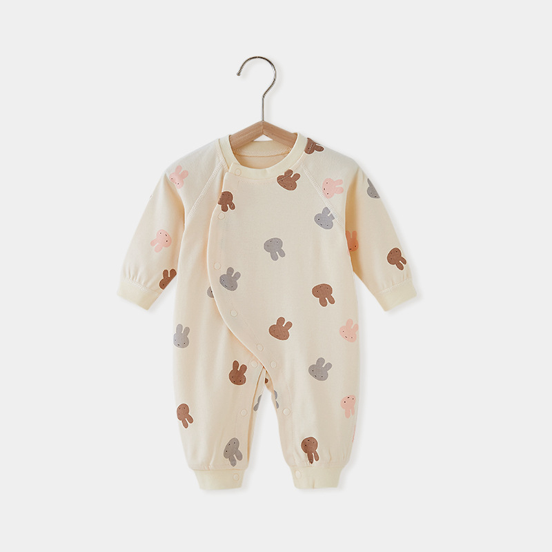 Zīdaiņu kombinezons ar garām piedurknēm no 100% kokvilnas, 0-12 mēnešiem, unisex.