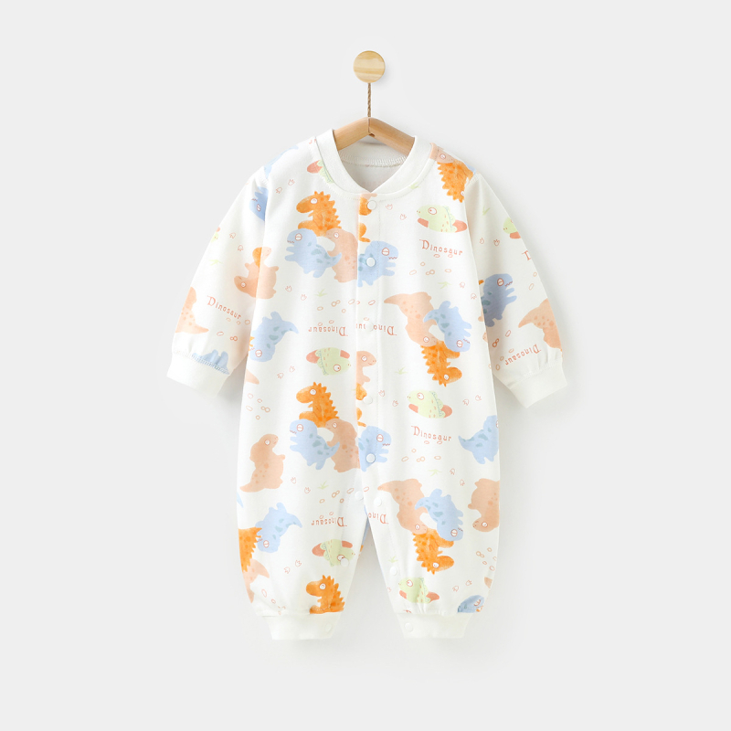 Zīdaiņu kombinezons ar garām piedurknēm no 100% kokvilnas, 0-12 mēnešiem, unisex.