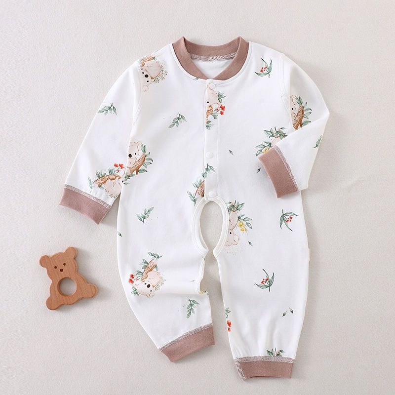 Bērnu viengabala kokvilnas kombinezon, garas piedurknes, priekšā atvērts, universāls, visu gadu