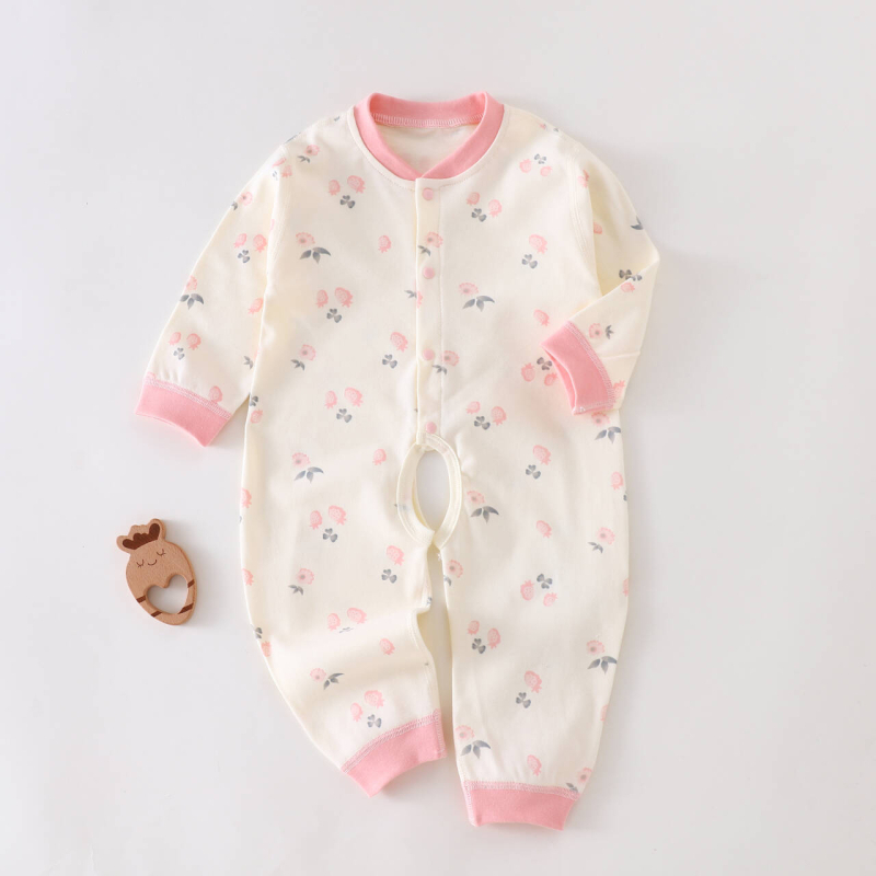 Bērnu viengabala kokvilnas kombinezon, garas piedurknes, priekšā atvērts, universāls, visu gadu